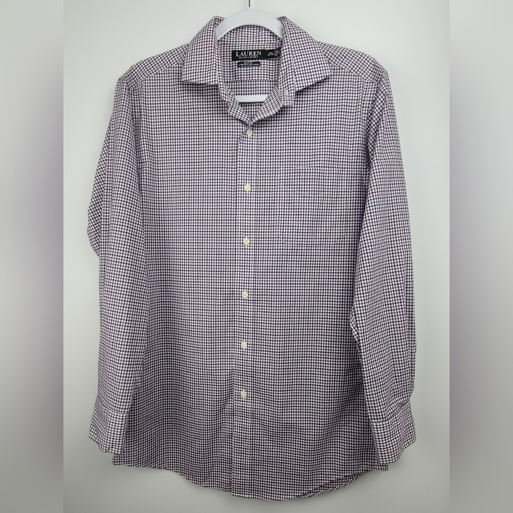 Lauren Ralph Lauren slim fit stretch non-iron men's dress shirt, neck sz 15 1/2